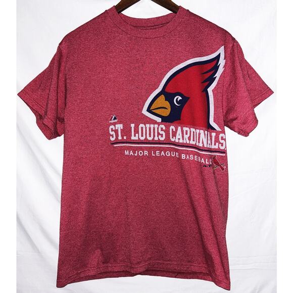 Vintage Men's MLB Majestic St. Louis Cardinals Red T-Shirt Tee - Picture 1 of 4
